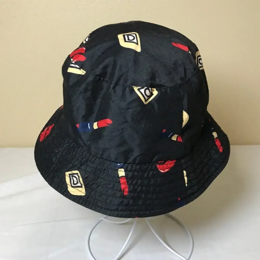 Bagsmart Black Lipstick Abstract Design Women Bucket Hat